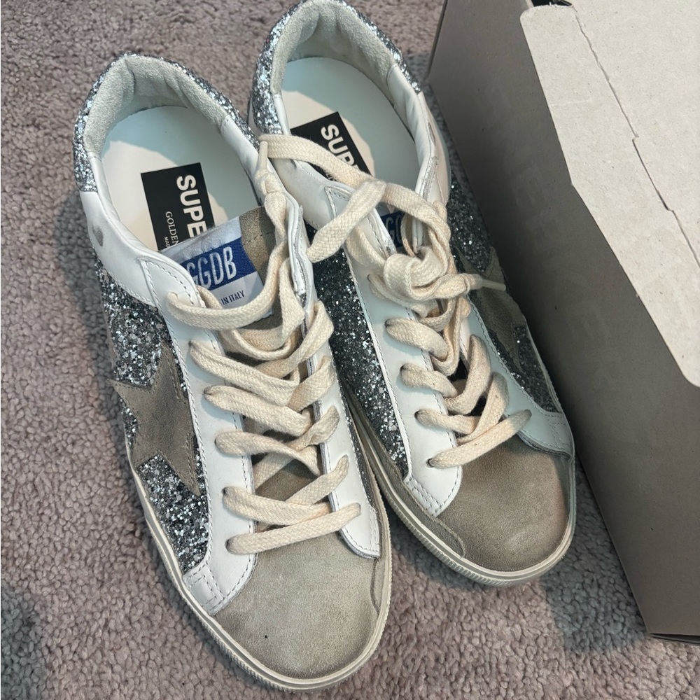 Golden Goose Women's Sneakers with Silver Glitter